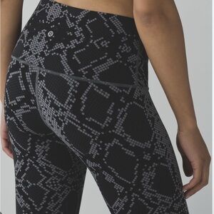 Black and Gray Snake Print Lululemon Leggings